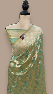 Pure Katan Silk Banarasi Handloom Saree - All over Jaal work - The Handlooms