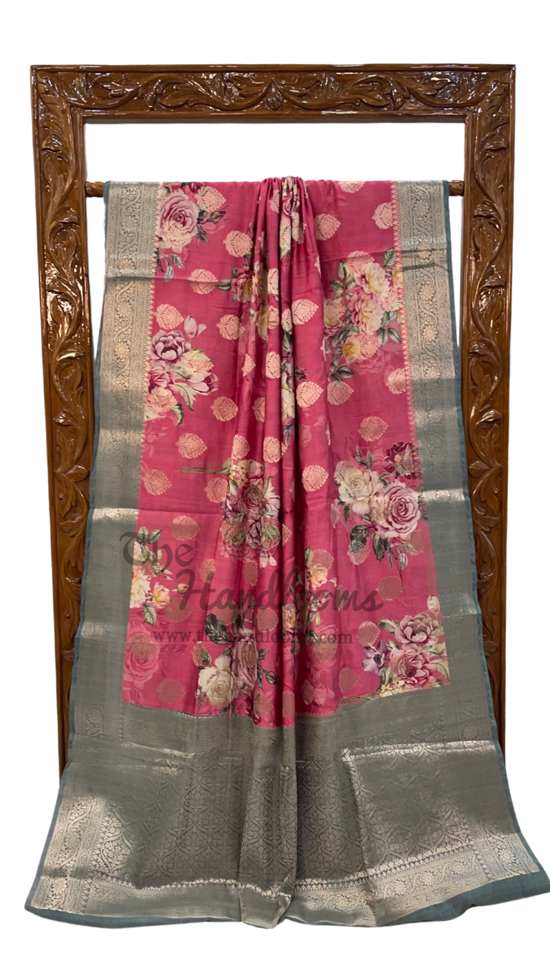 Pure Chiniya Silk Handloom Banarasi Saree - The Handlooms