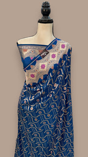 Pure Katan Silk Banarasi Handloom Saree - All over Jaal work with Meenakari - The Handlooms