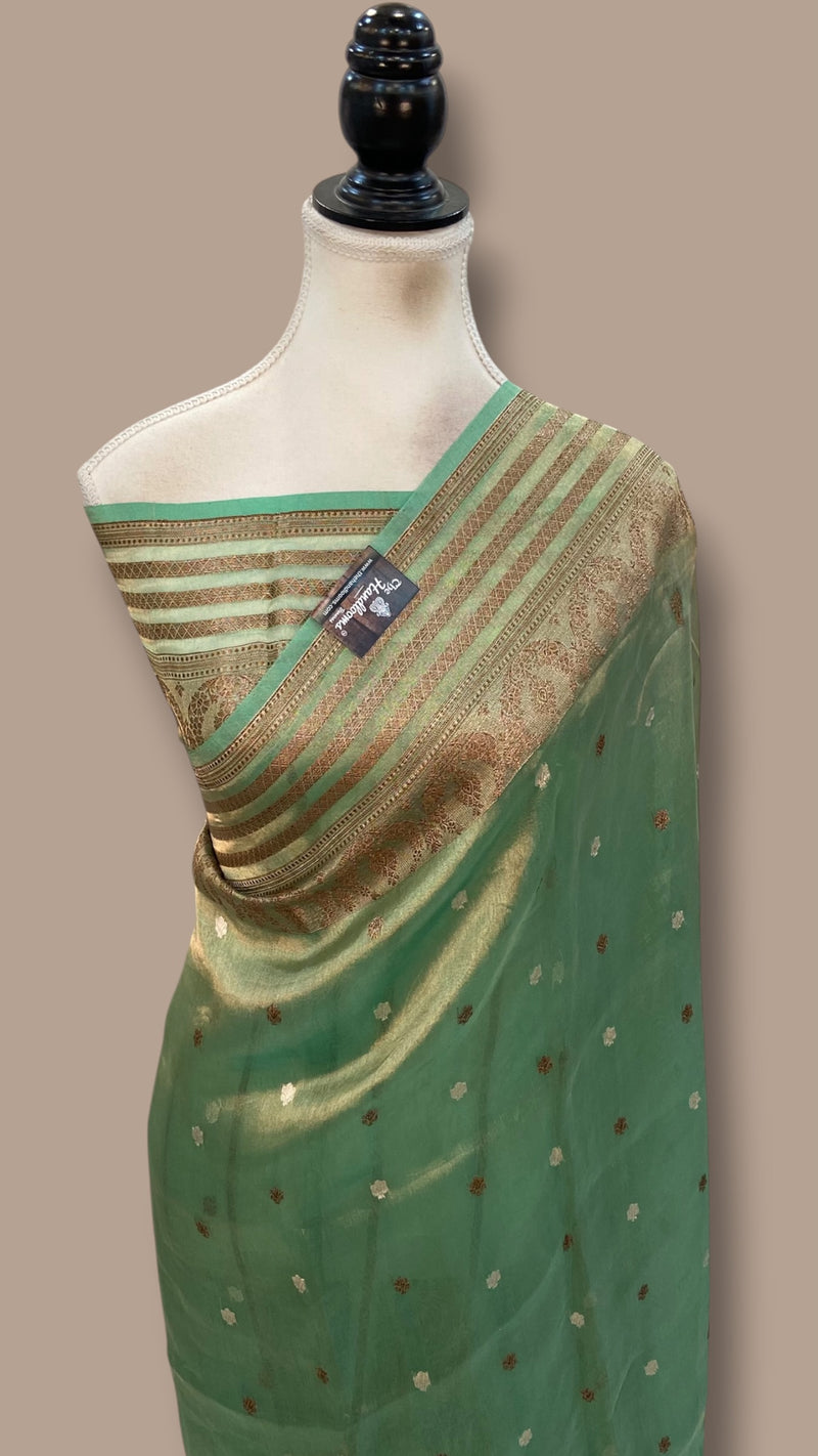 Pure Kora Tissue Silk Handloom Banarasi Saree