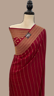 Pure Khaddi Crepe Georgette Banarasi Saree -  Antique zari - The Handlooms
