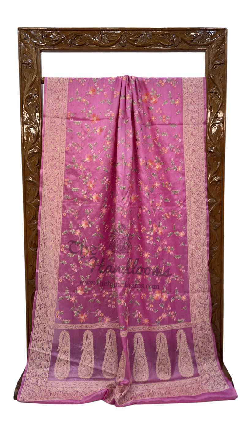 Tussar Silk Handloom Banarasi Saree With Chikankari - The Handlooms