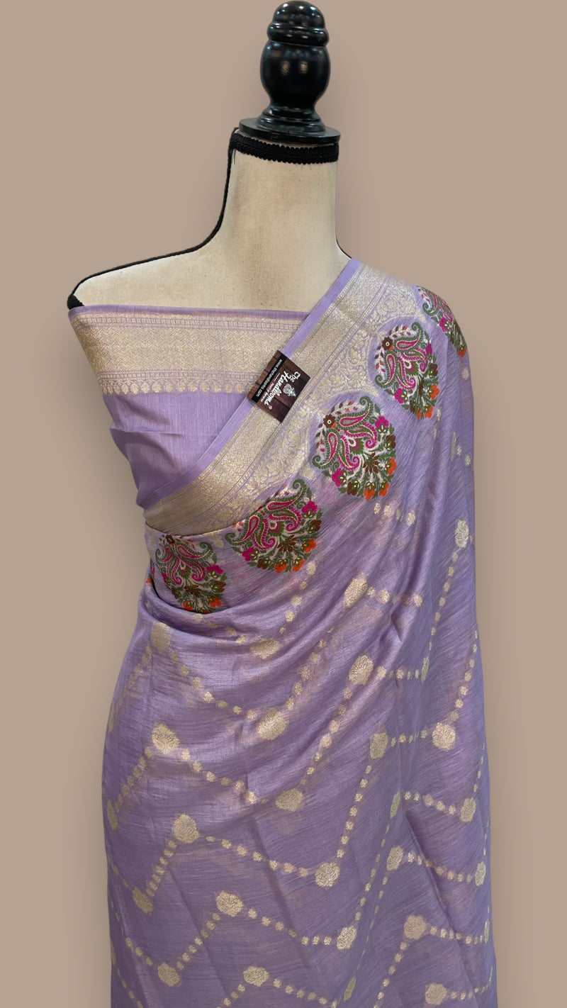 Pure Tussar Silk Handloom Banarasi Saree - The Handlooms