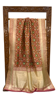 Pure Katan Silk Banarasi Handloom Saree - All over Jaal work - With Meenakari - The Handlooms