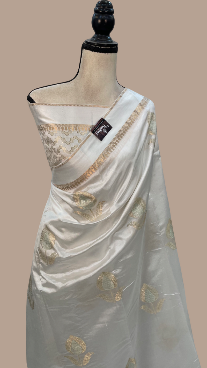 Pure Mango Silk Banarasi Handloom Saree - The Handlooms