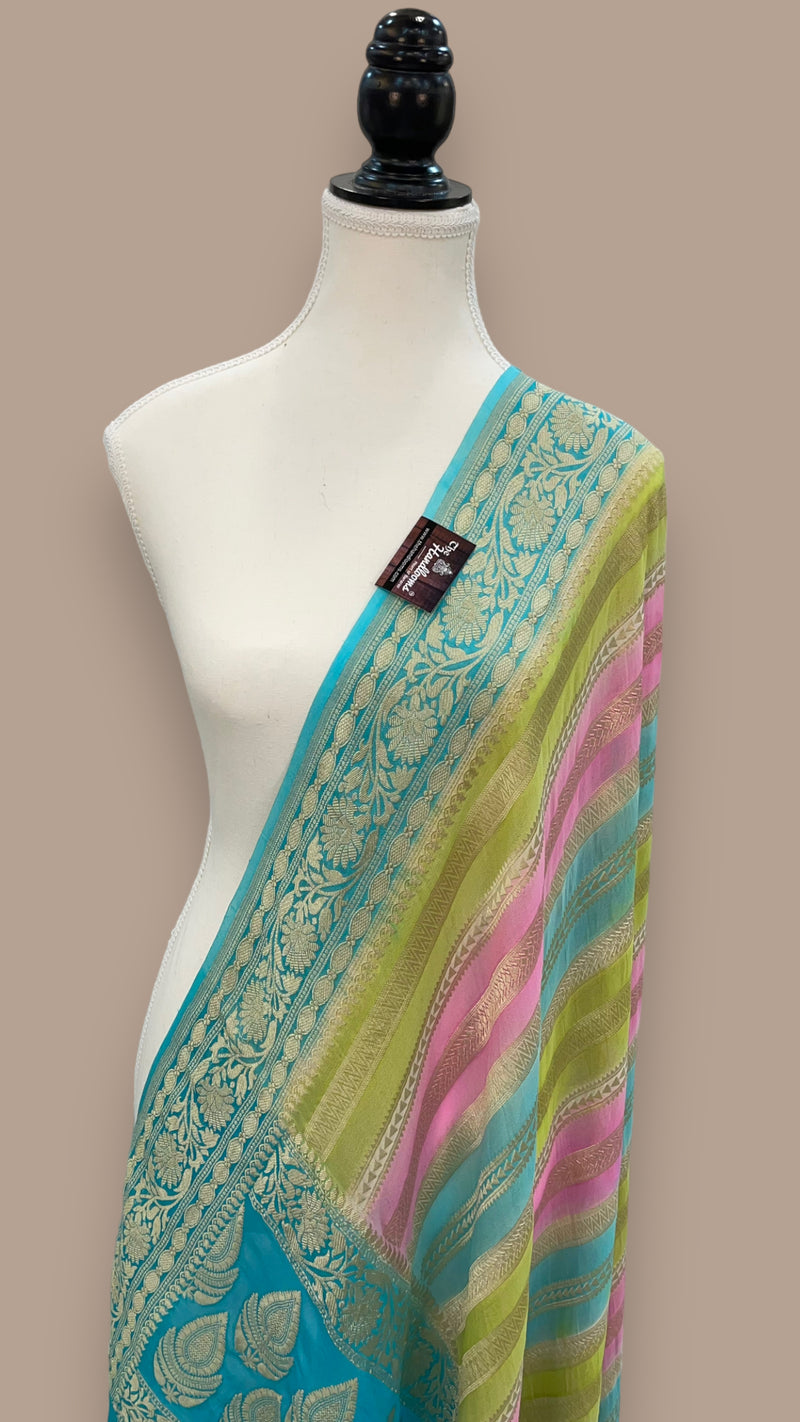 Rangkat Pure Khaddi Georgette Handlooom Banarasi Dupatta - The Handlooms