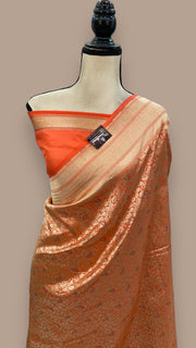 Pure Katan Silk Banarasi Handloom Saree - Tanchui Brocade With Meenakari - The Handlooms
