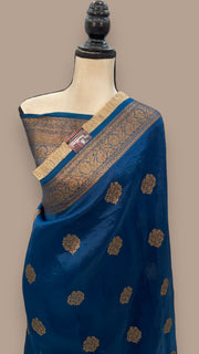 Pure Kora Handloom Banarasi Saree with Lace - The Handlooms