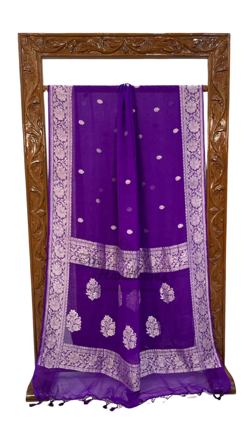 Pure Georgette Banarasi Handloom Saree - The Handlooms