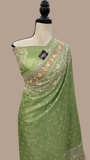 Tussar Silk Handloom Banarasi Saree With Chikankari - The Handlooms