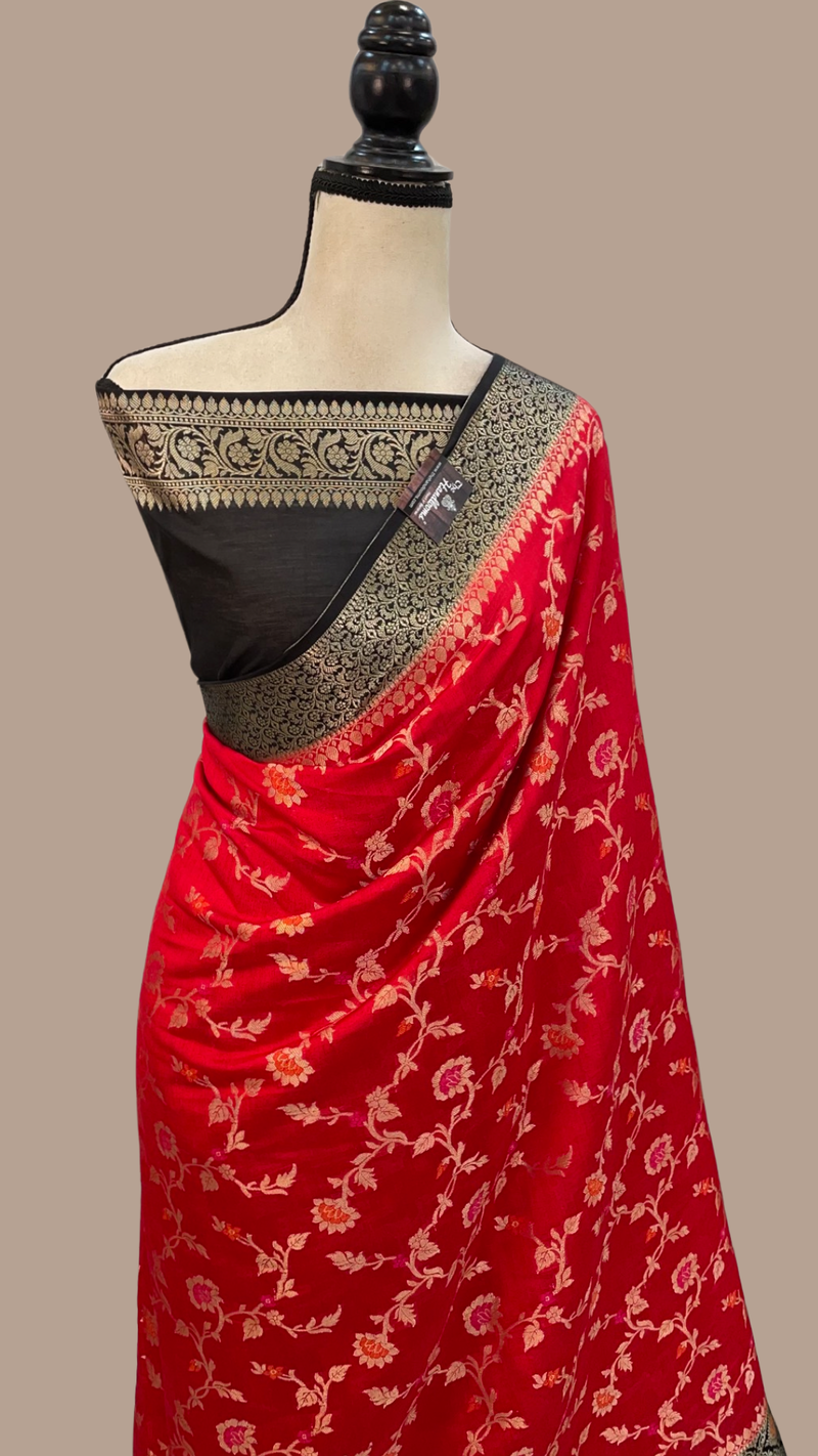 Pure Chiniya Silk Handloom Banarasi Saree - The Handlooms
