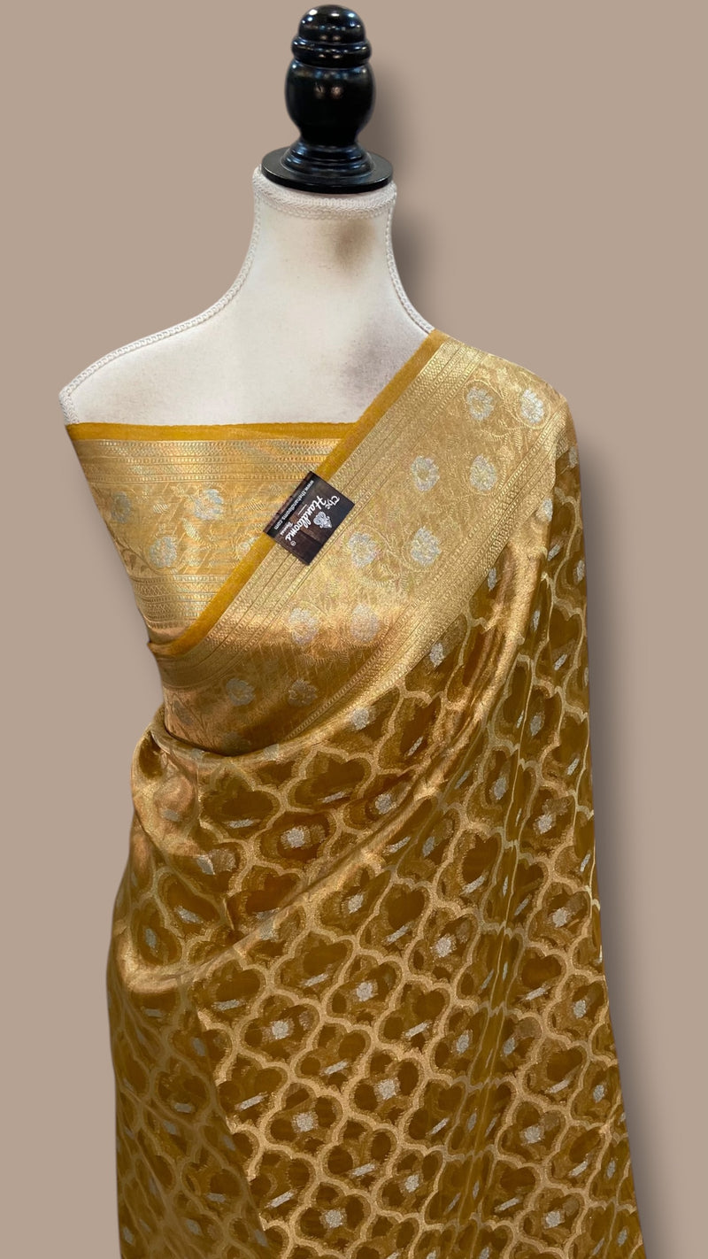 Pure Kora Tissue Silk Handloom Banarasi Saree