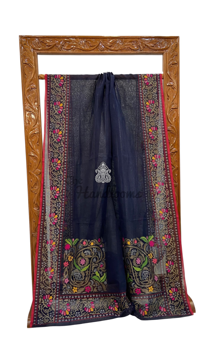 Real Zari Pure Cotton Banarasi Handloom Saree