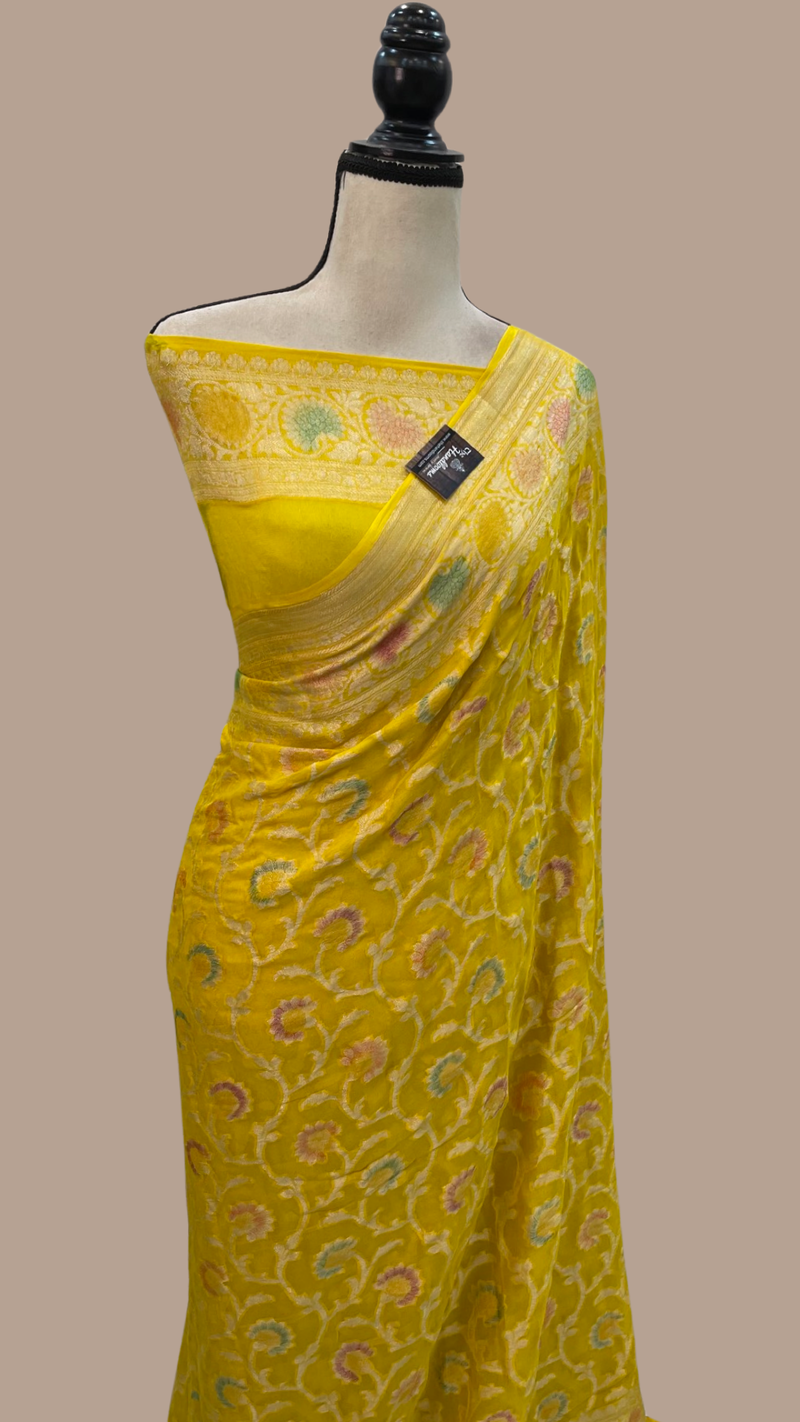 Pure Chiffon Khaddi Banarasi Saree - The Handlooms