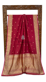 Pure Katan Silk Banarasi Handloom Saree - All over Kadua motifs With Meenakari - The Handlooms