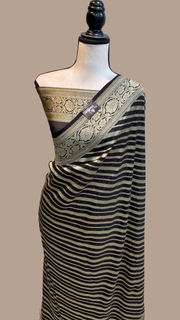 Khaddi Georgette Banarasi Saree -  Gold zari - The Handlooms