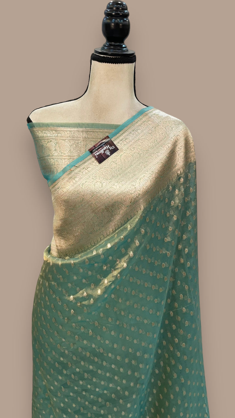 Pure Kora Tissue Handloom Banarasi Saree - The Handlooms