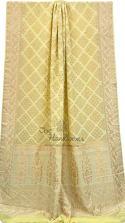 Pure Khaddi Georgette Handloom Banarasi Saree - All over sona roopa Jaal Work - The Handlooms
