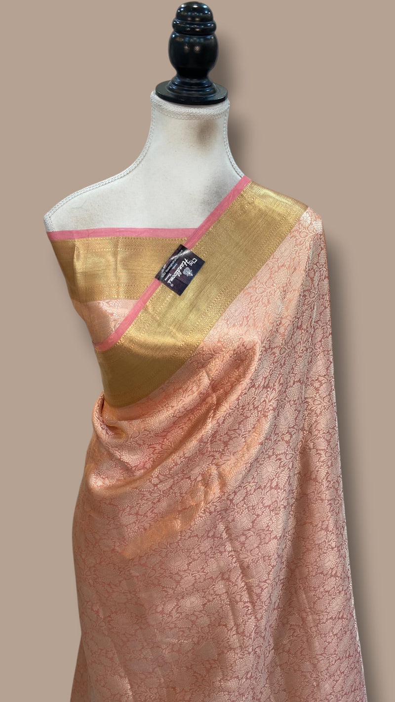 Pure Kora Tissue Tanchui Handloom Banarasi Saree