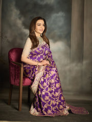 Nita Ambani in Pure Katan Silk Banarasi Handloom Saree - All over Jaal work with Meenakari - The Handlooms