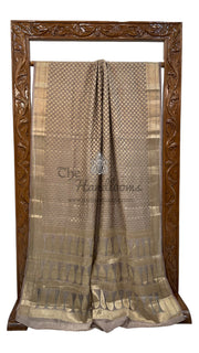 Pure Kora Tissue Crush Handloom Banarasi Saree - The Handlooms