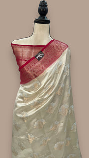 Pure Mango Silk Banarasi Handloom Saree - The Handlooms