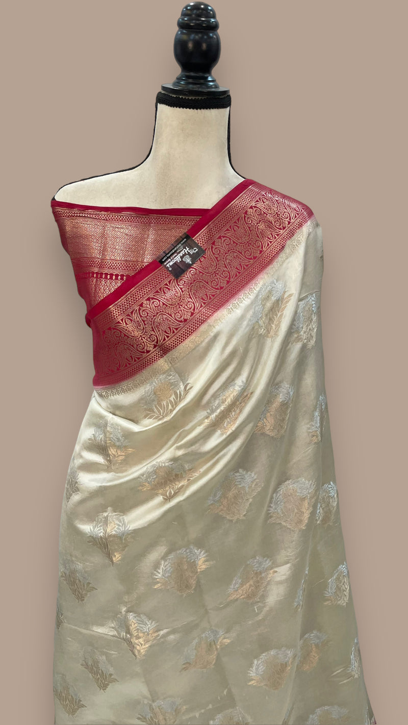 Pure Mango Silk Banarasi Handloom Saree - The Handlooms
