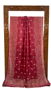 Tussar Silk Handloom Banarasi Saree With Chikankari - The Handlooms