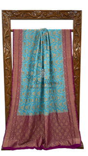 Khadki Georgette Banarasi Saree -  Antique zari - The Handlooms