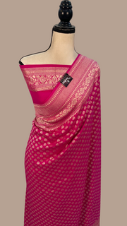 Moonga Georgette Handloom Banarasi Saree - The Handlooms