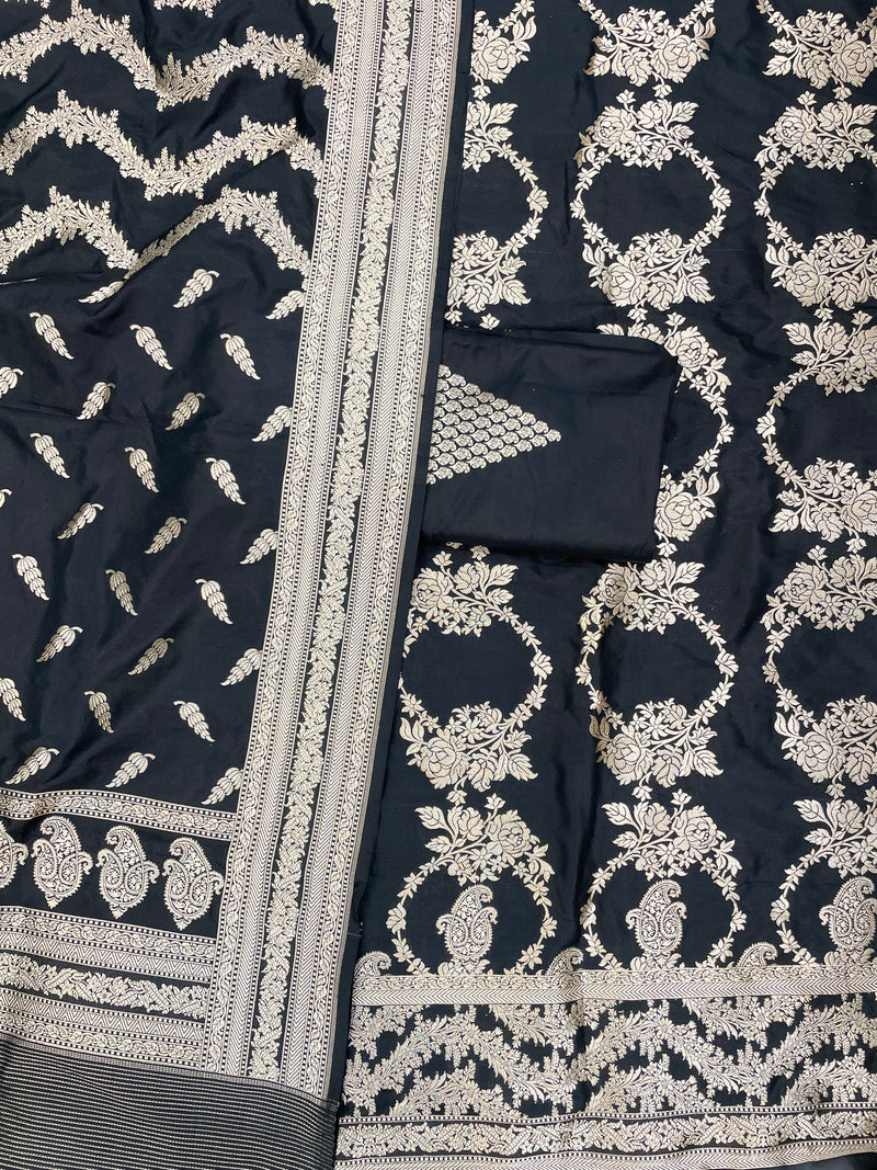 Pure Katan Silk Handlooms Banarasi Dress material - The Handlooms