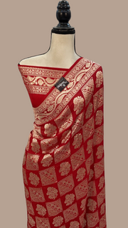 Khaddi Georgette Handloom Banarasi Saree - The Handlooms