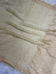 Pure Khaddi Georgette Dupatta - water zari - The Handlooms