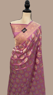Pure Katan Silk Banarasi Handloom Saree - All over Sona Roopa Jaal work - The Handlooms