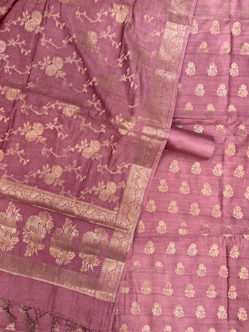 Pure Chiniya Silk Handlooms Banarasi Dress material - The Handlooms