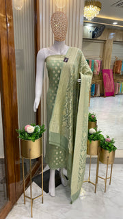 Khaddi Georgette Handlooms Banarasi Dress material - The Handlooms