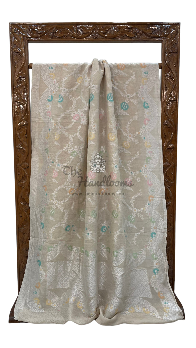 Tussar Georgette Handloom Banarasi Saree - The Handlooms