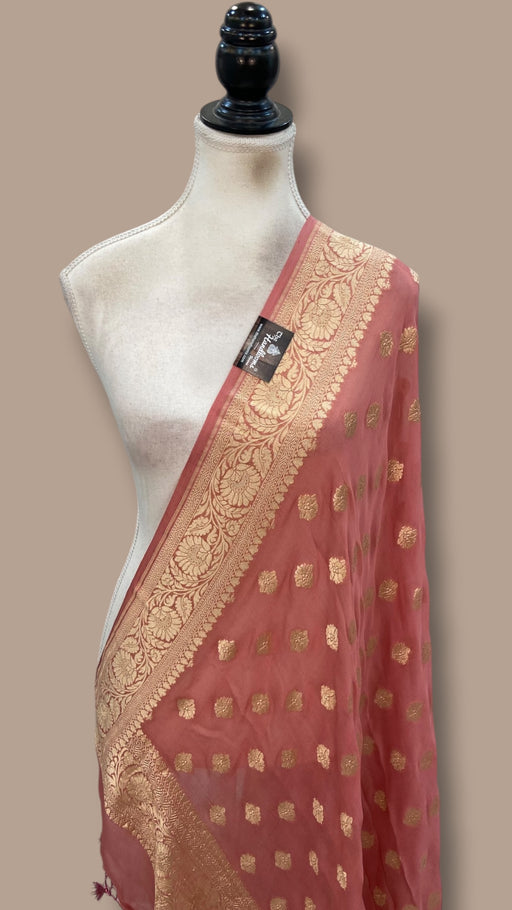 Khaddi Georgette Handloom Banarasi Dupatta - The Handlooms