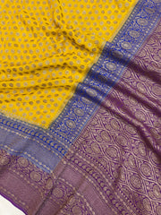 Khaddi Georgette Banarasi Saree -  Antique zari - The Handlooms