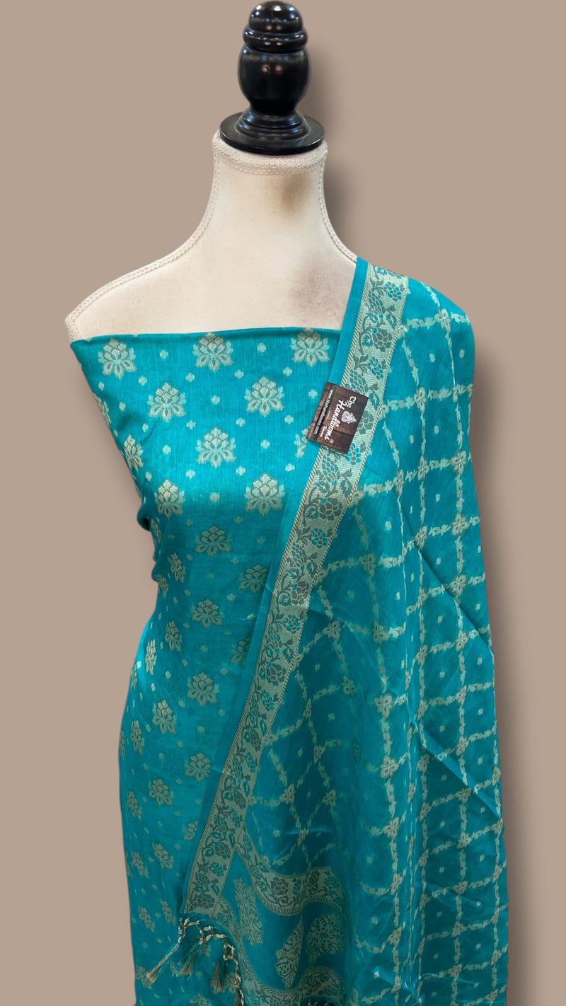 Pure Tussar Silk Banarasi Dress material