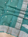Pure Georgette Banarasi Saree - Cement Green - The Handlooms