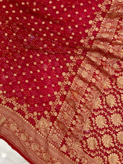 Pure Georgette Banarasi Bandhej Handloom Saree - The Handlooms