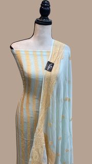 Pure Khaddi Georgette Banarasi Dress material - The Handlooms