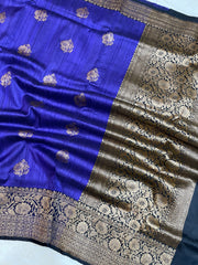 Pure Tussar Silk Handloom Banarasi Saree - The Handlooms