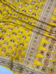 Pure Chiffon Khaddi Banarasi Saree - The Handlooms
