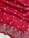 Red Pure organza Chikankari Handloom Banarasi Saree - The Handlooms