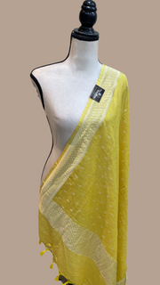 Pure Moonga  handloom Dupatta - water zari - The Handlooms