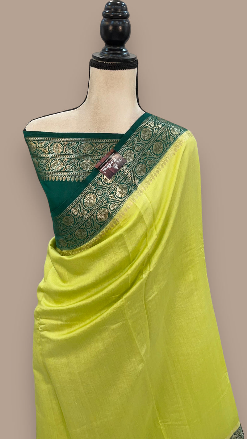Pure Chiniya Silk Khaddi Handloom Banarasi Saree - The Handlooms