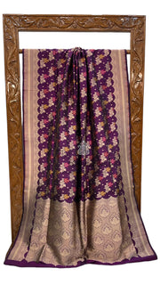 Pure Katan Silk Banarasi Handloom Saree - All over Jaal work with Meenakari - The Handlooms