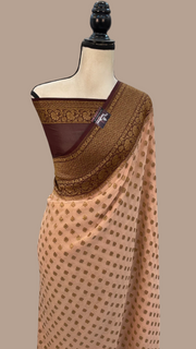 Khaddi Georgette Banarasi Saree -  Antique zari - The Handlooms